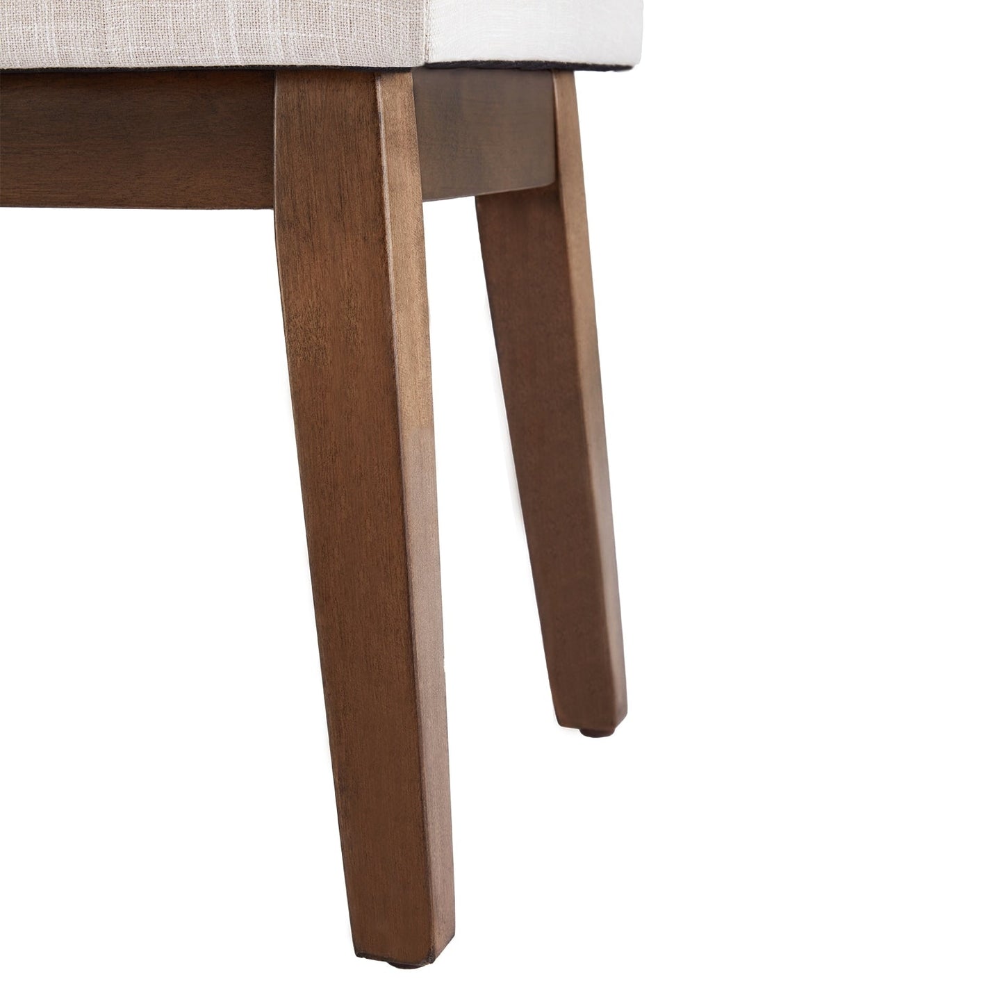 Banc d'entrée recouvert de tissu, banc de chambre à coucher pour le pied du lit beige, en bois massif, 44 pouces