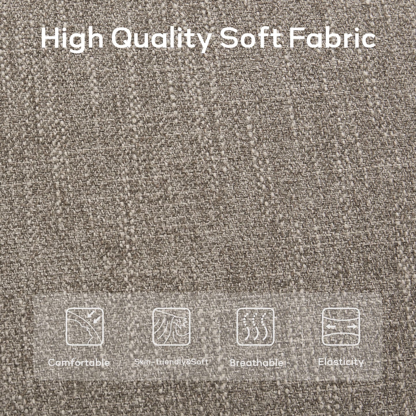 Banc d'entrée recouvert de tissu, banc de chambre à coucher pour le pied du lit beige, en bois massif, 44 pouces