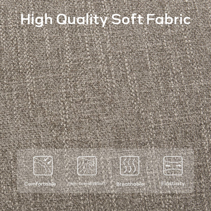 Banc d'entrée recouvert de tissu, banc de chambre à coucher pour le pied du lit beige, en bois massif, 44 pouces