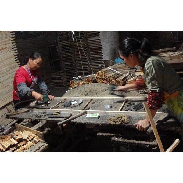 Paravent en bambou ondulé fait à la main, 1,80 m (Chine)