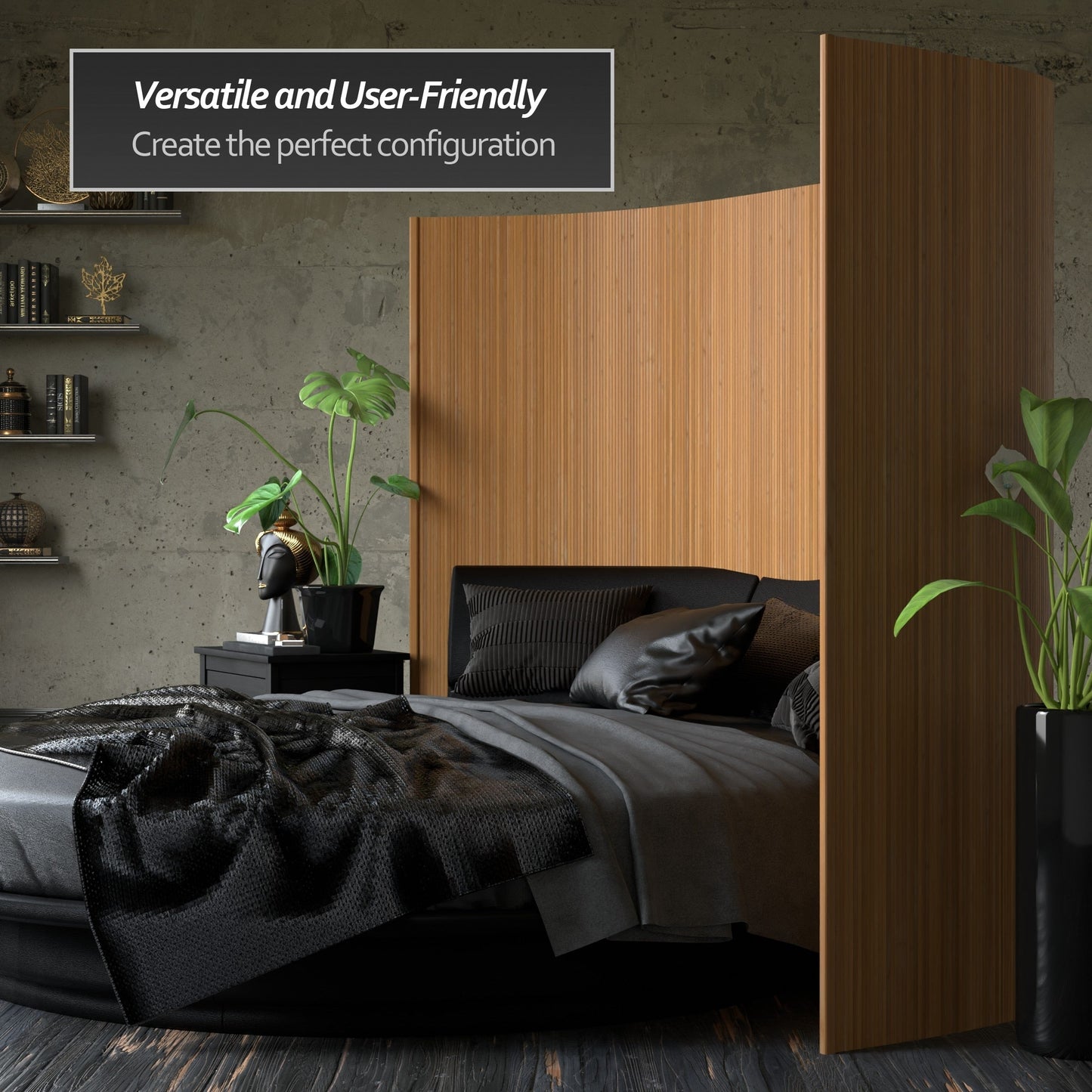 Paravent en bambou ondulé fait à la main, 1,80 m (Chine)