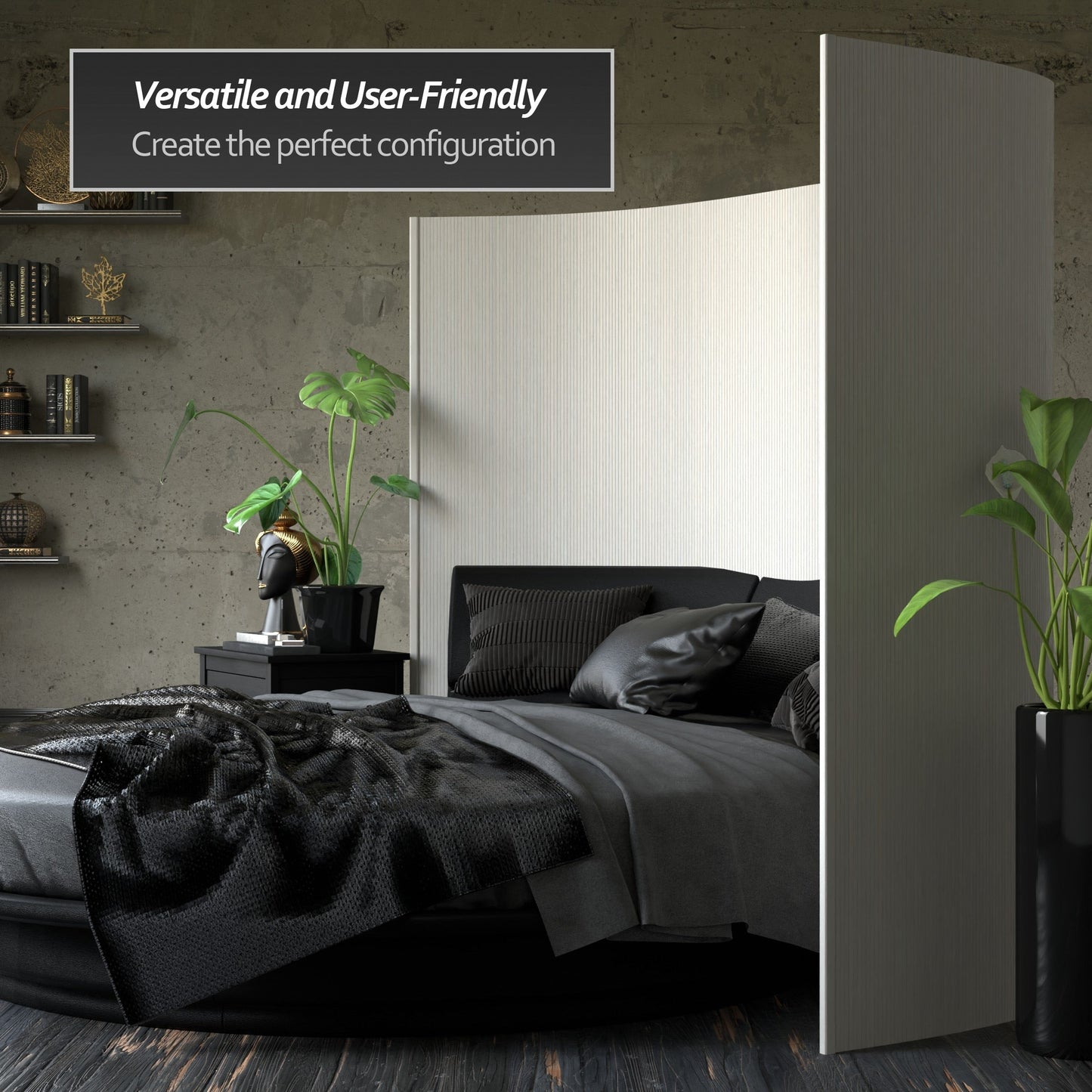 Paravent en bambou ondulé fait à la main, 1,80 m (Chine)