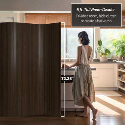 Paravent en bambou ondulé fait à la main, 1,80 m (Chine)