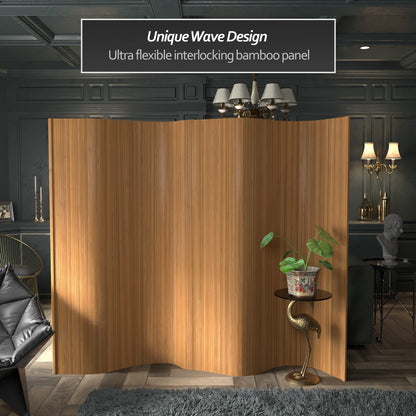 Paravent en bambou ondulé fait à la main, 1,80 m (Chine)