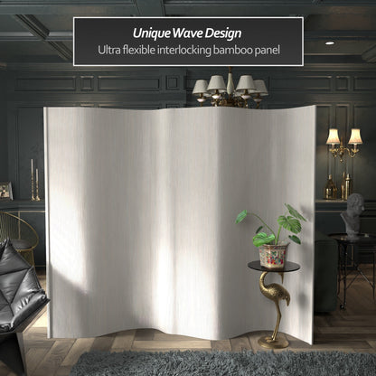 Paravent en bambou ondulé fait à la main, 1,80 m (Chine)