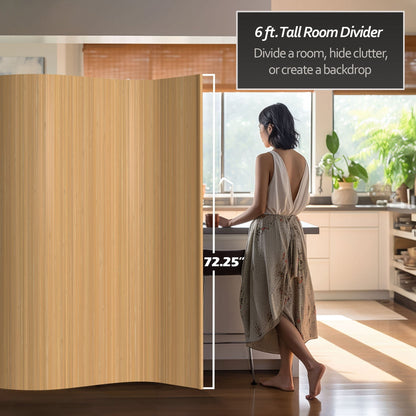 Paravent en bambou ondulé fait à la main, 1,80 m (Chine)