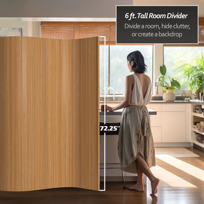 Paravent en bambou ondulé fait à la main, 1,80 m (Chine)