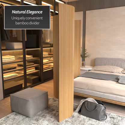 Paravent en bambou ondulé fait à la main, 1,80 m (Chine)