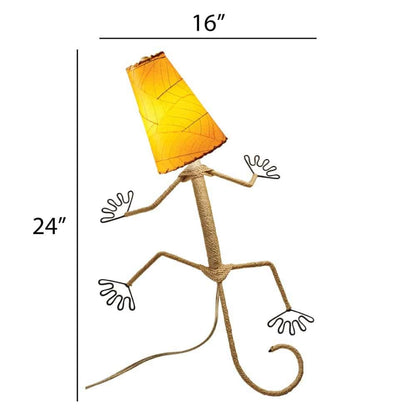 Eangee Handmade Gecko Wall Lamp Combo, Cocoa Leaves Shade, 16 x 7 x 24 in. - 16 x 7 x 24