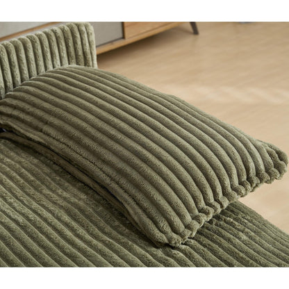 Harmonia 109 W Oversized Corduroy Sofa Bed, Deep Seat Double Lounge Chaise with 4 Pillows