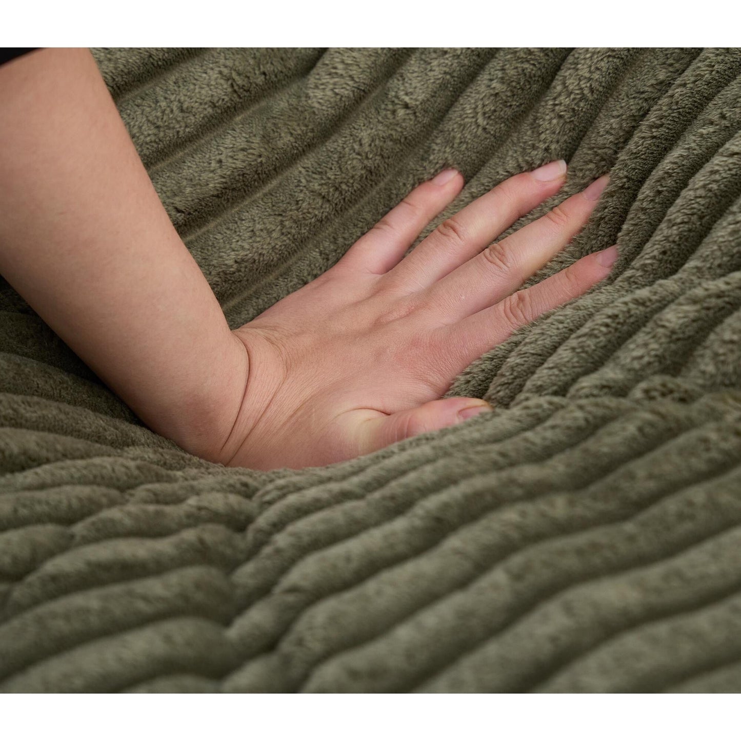 Harmonia 109 W Oversized Corduroy Sofa Bed, Deep Seat Double Lounge Chaise with 4 Pillows