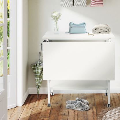 Table d'artisanat à hauteur réglable avec étagères de rangement, table de coupe pliable mobile pour maison, bureau, salle de couture, salle d'artisanat