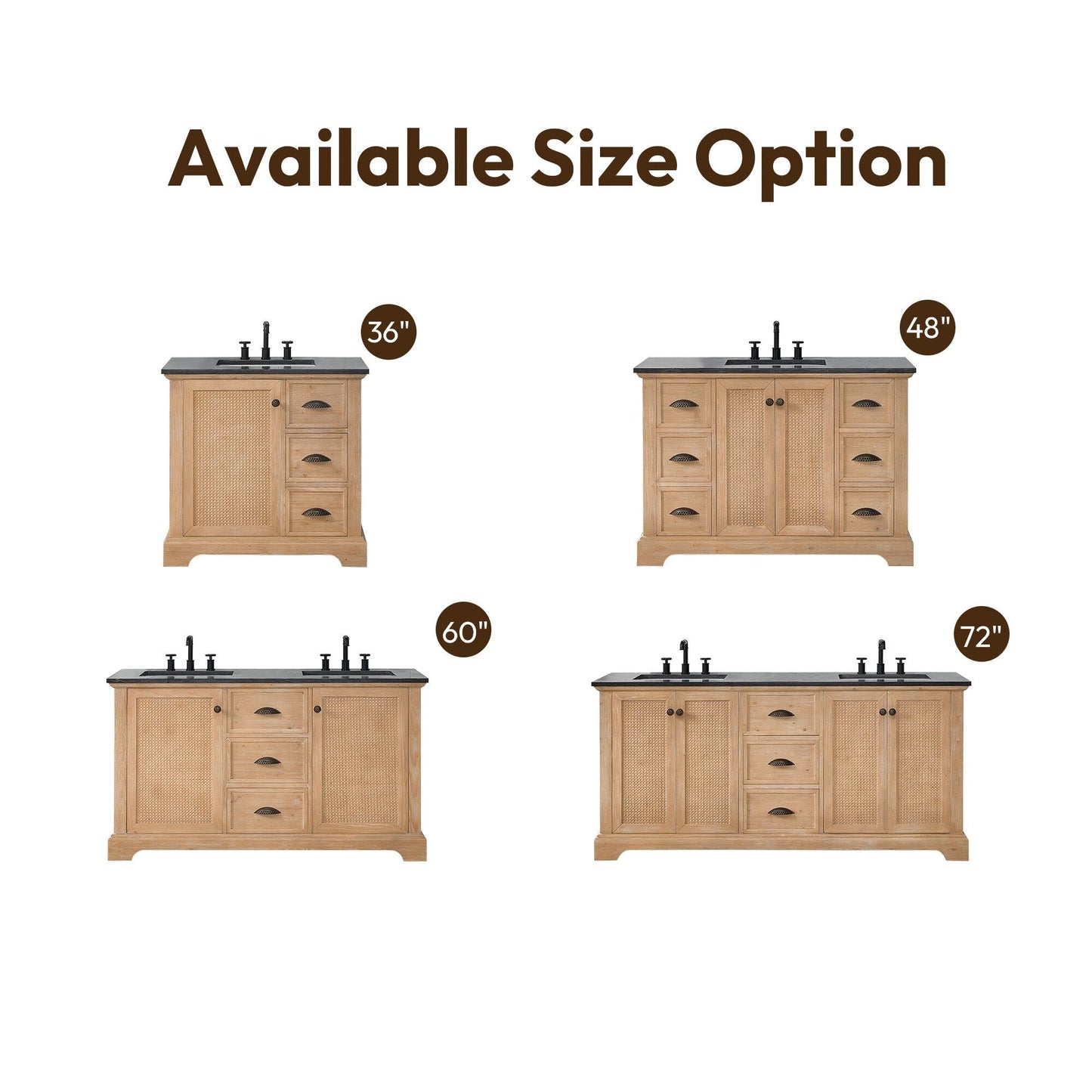 Meuble-lavabo Hervas avec plan de toilette en marbre naturel, sans miroir.