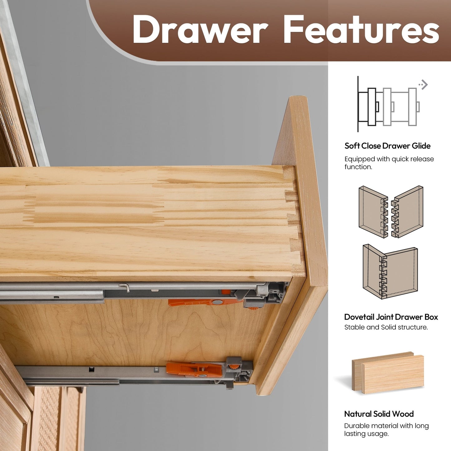 Meuble-lavabo Hervas avec plan de toilette en marbre naturel, sans miroir.