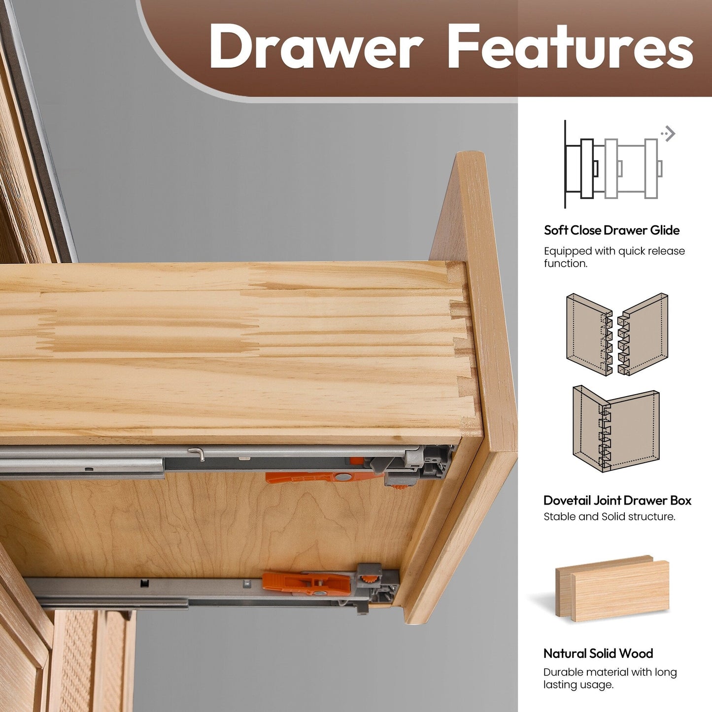 Meuble-lavabo Hervas avec plan de toilette en marbre naturel, sans miroir.