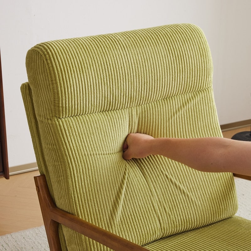 Fauteuil de loisirs à dossier haut avec accoudoirs en bois massif, fauteuil d'appoint.