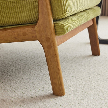 Fauteuil de loisirs à dossier haut avec accoudoirs en bois massif, fauteuil d'appoint.