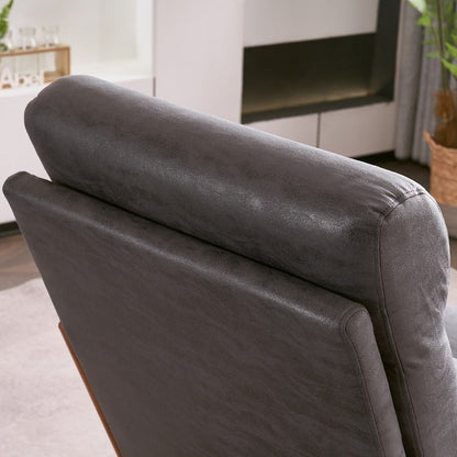 Fauteuil de loisirs à dossier haut avec accoudoirs en bois massif, fauteuil d'appoint.