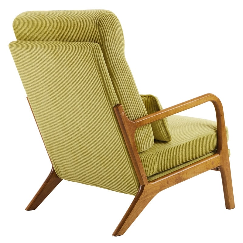 Fauteuil de loisirs à dossier haut avec accoudoirs en bois massif, fauteuil d'appoint.
