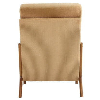 Fauteuil de loisirs à dossier haut avec accoudoirs en bois massif, fauteuil d'appoint.