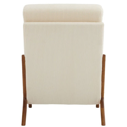 Fauteuil de loisirs à dossier haut avec accoudoirs en bois massif, fauteuil d'appoint.