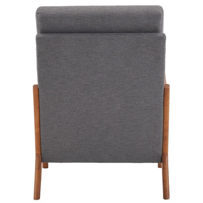 Fauteuil de loisirs à dossier haut avec accoudoirs en bois massif, fauteuil d'appoint.