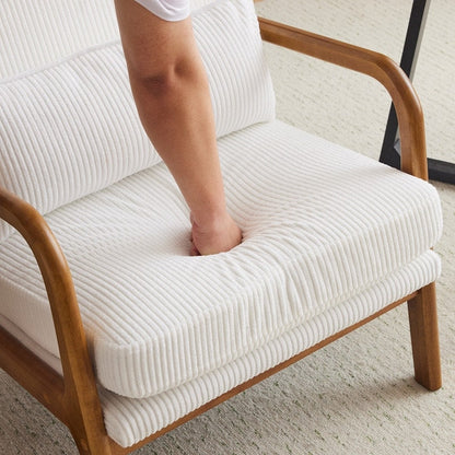 Fauteuil de loisirs à dossier haut avec accoudoirs en bois massif, fauteuil d'appoint.