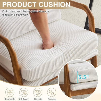 Fauteuil de loisirs à dossier haut avec accoudoirs en bois massif, fauteuil d'appoint.