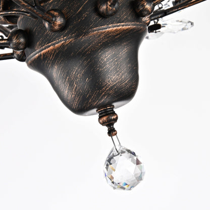 Holly, plafonnier à 4 lumières avec feuilles de cristal