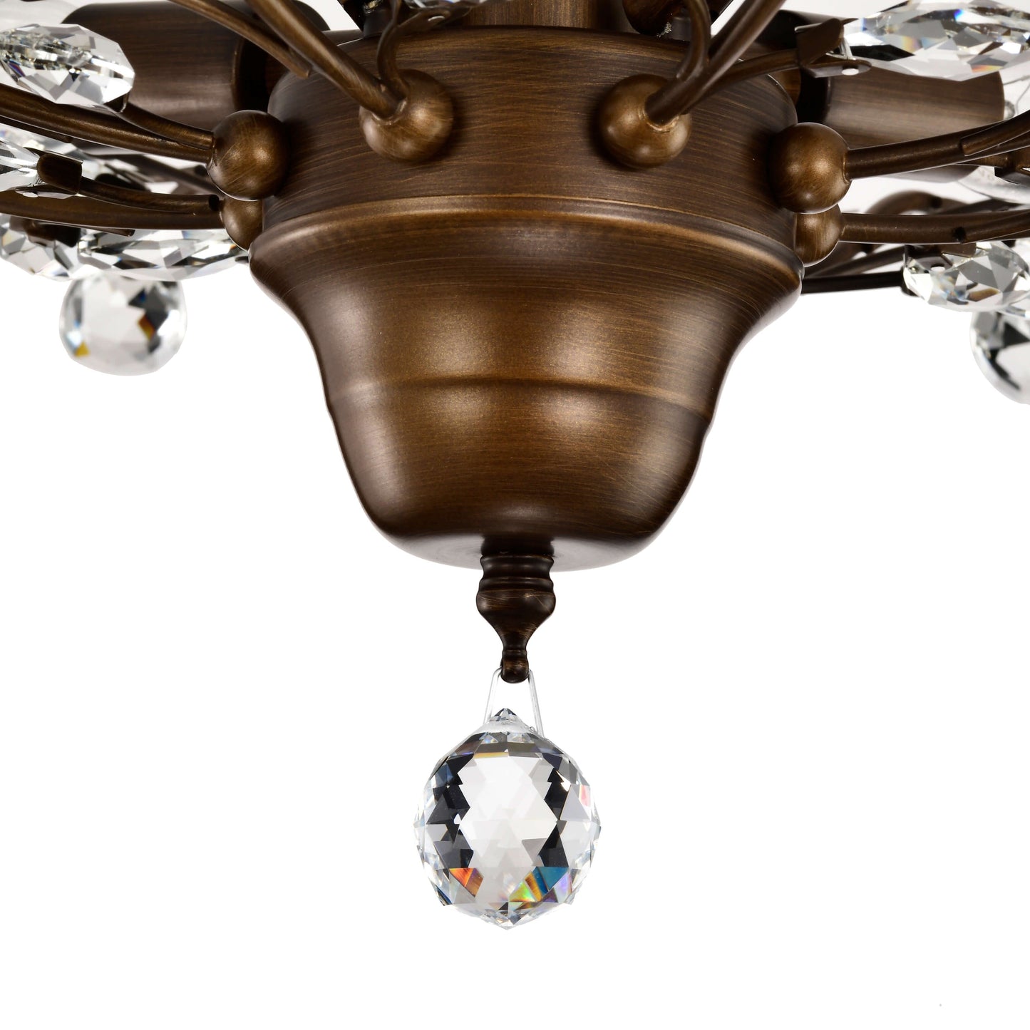 Holly, plafonnier à 4 lumières avec feuilles de cristal