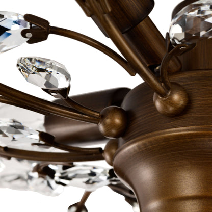 Holly, plafonnier à 4 lumières avec feuilles de cristal