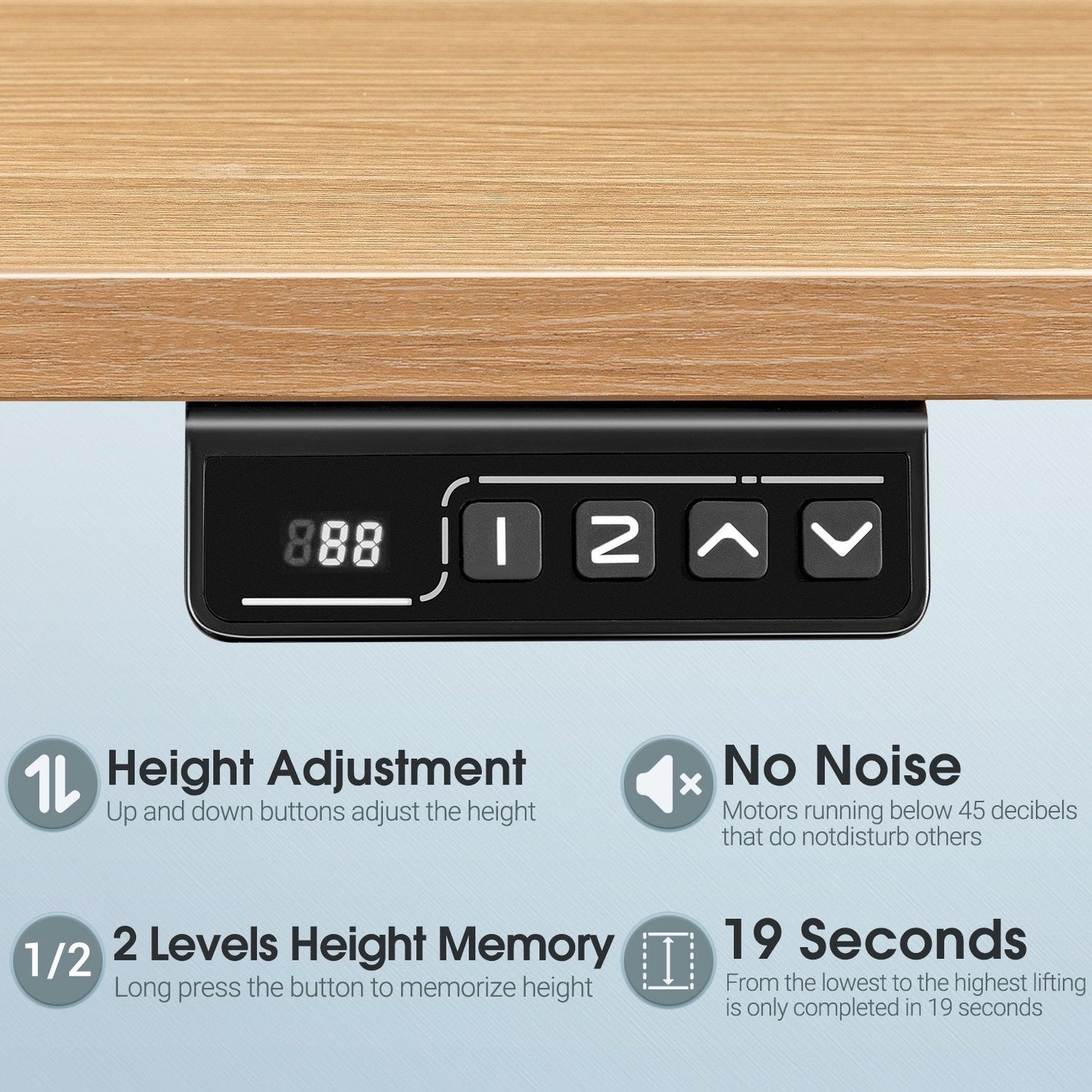 Bureau debout électrique à hauteur réglable Homall