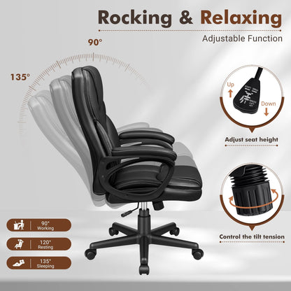 Chaise de bureau Homall, dossier haut, ergonomique, pour ordinateur, pour cadres.