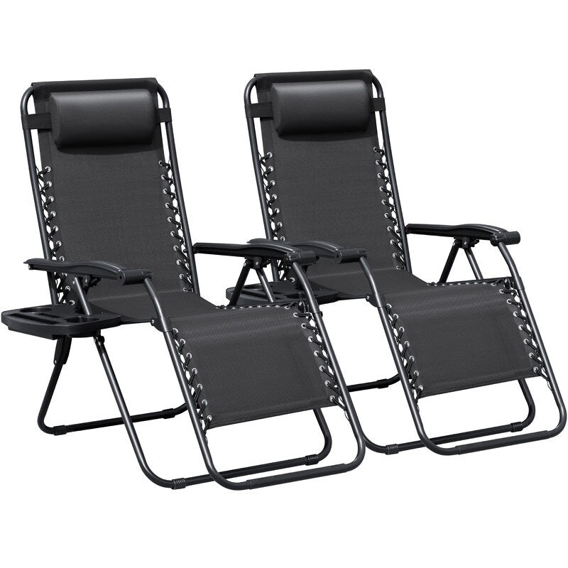 Homall Patio Zero Gravity Chair Lawn Lounge Chair with Pillow Set of 2