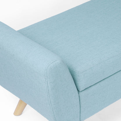 HomePop Banc de rangement moderne en sherpa avec pieds en bois