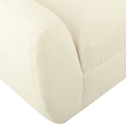 HomePop Banc de rangement moderne en sherpa avec pieds en bois