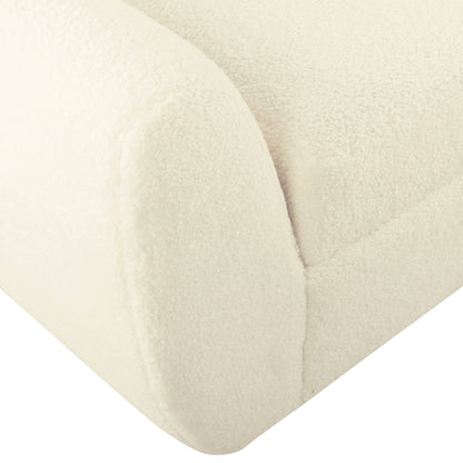 HomePop Banc de rangement moderne en sherpa avec pieds en bois