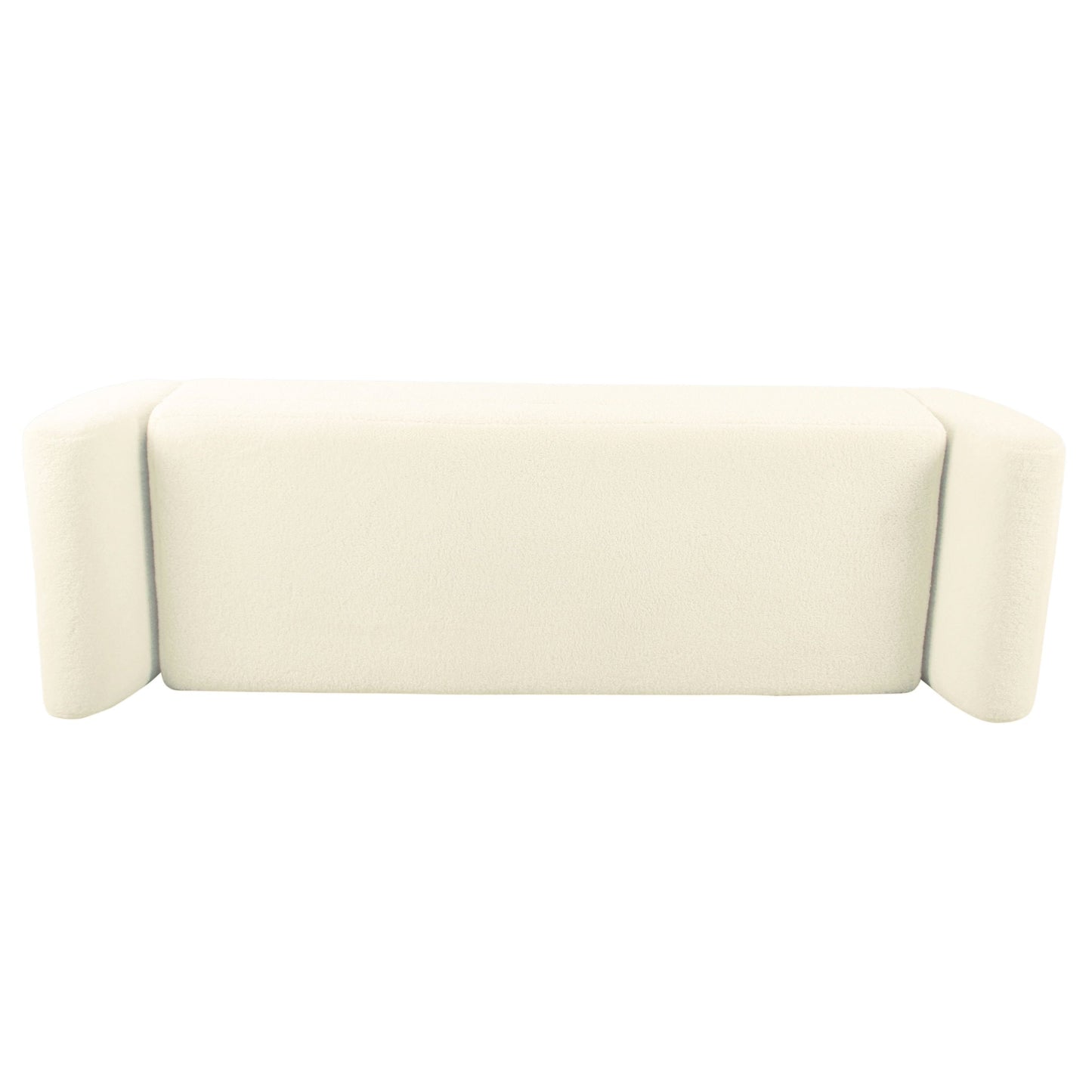 HomePop Banc de rangement moderne en sherpa avec pieds en bois