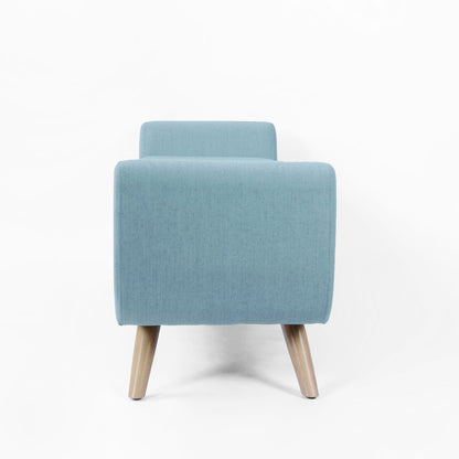 HomePop Banc de rangement moderne en sherpa avec pieds en bois