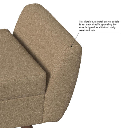 HomePop Banc de rangement moderne en sherpa avec pieds en bois