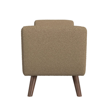 HomePop Banc de rangement moderne en sherpa avec pieds en bois