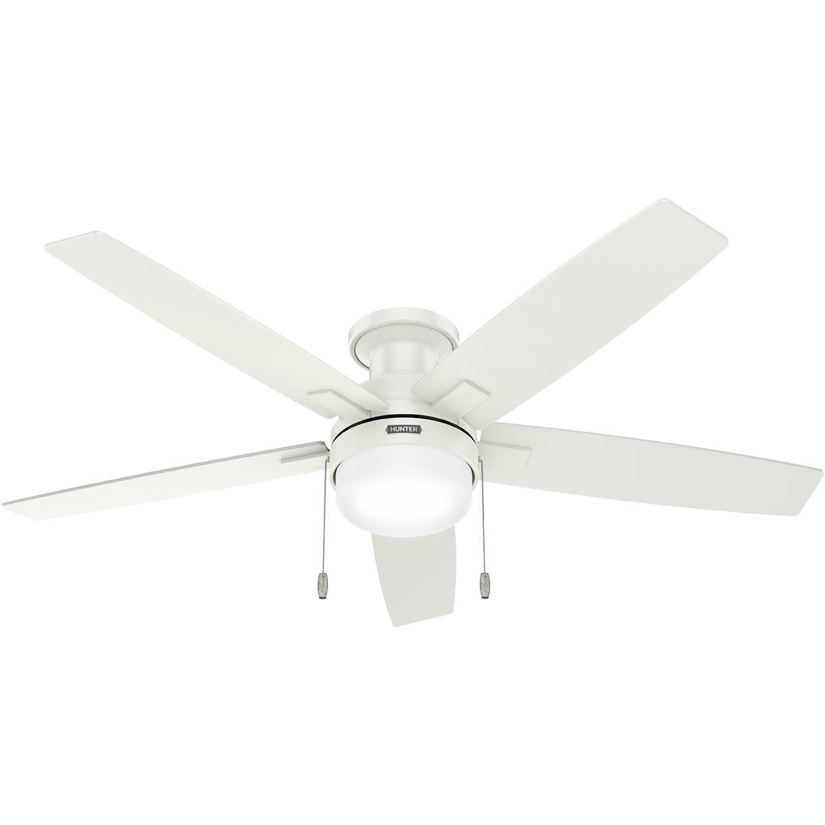 Ventilateur de plafond Hunter 52 Anisten à profil bas avec éclairage LED et cordon d'actionnement - Style moderne, contemporain, transitionnel