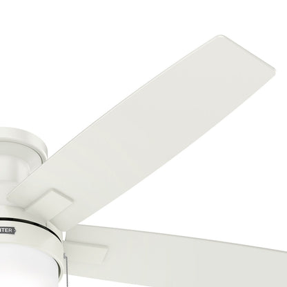 Ventilateur de plafond Hunter 52 Anisten à profil bas avec éclairage LED et cordon d'actionnement - Style moderne, contemporain, transitionnel