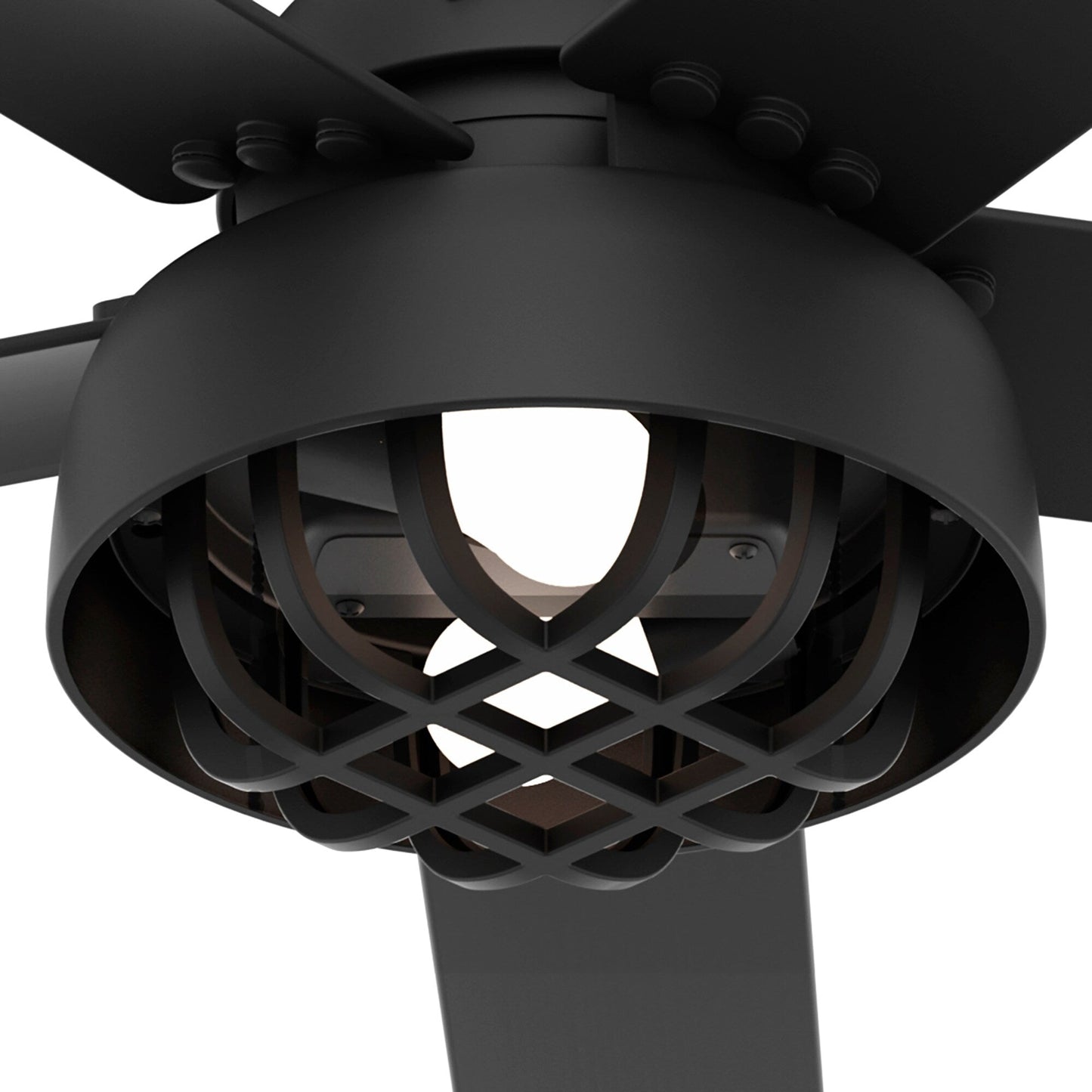 Ventilateur de plafond Hunter 52 Autumn Breeze II, intérieur/extérieur, avec éclairage LED et télécommande - Style industriel, transitionnel, moderne, cage.