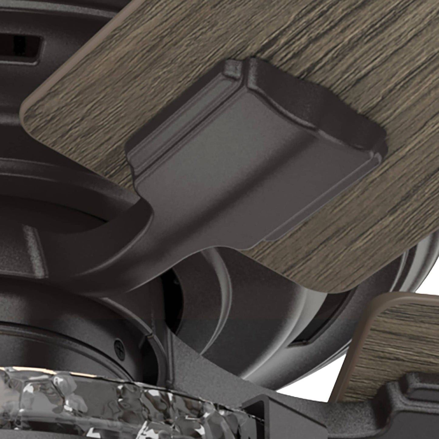 Ventilateur de plafond Hunter 52 Canyon Ridge pour intérieur/extérieur avec éclairage LED, télécommande - Style rustique, industriel, farmhouse