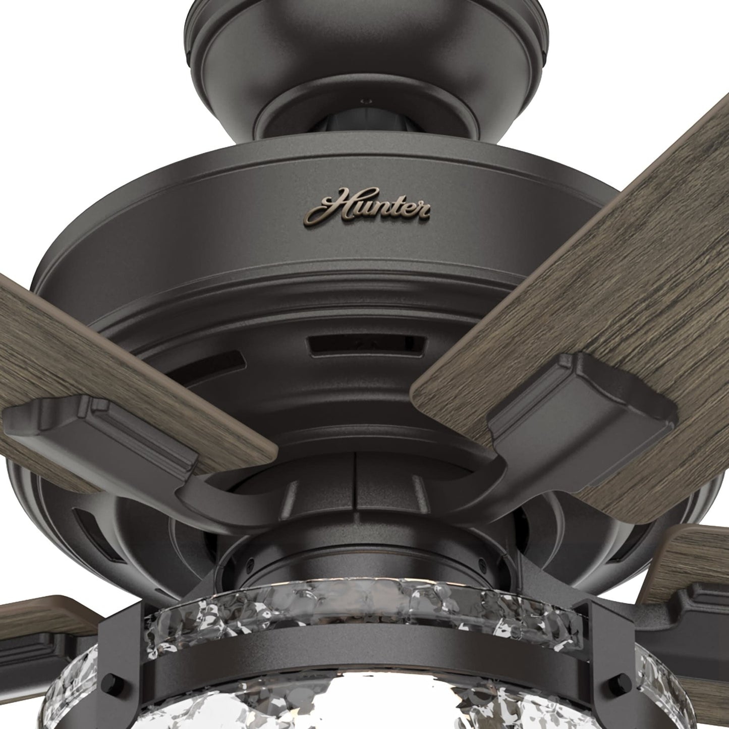 Ventilateur de plafond Hunter 52 Canyon Ridge pour intérieur/extérieur avec éclairage LED, télécommande - Style rustique, industriel, farmhouse