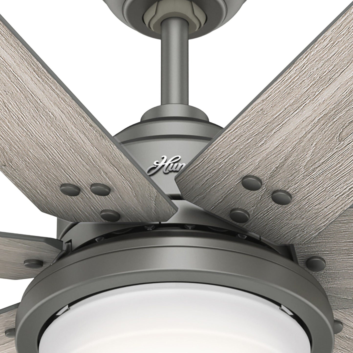 Ventilateur de plafond Hunter WiFi Whittington avec éclairage LED, télécommande - Style moulin à vent - Industriel, ferme, rustique - VENTILATEUR INTELLIGENT !