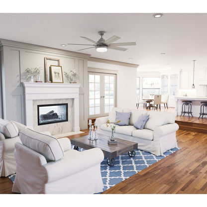 Ventilateur de plafond Hunter WiFi Whittington avec éclairage LED, télécommande - Style moulin à vent - Industriel, ferme, rustique - VENTILATEUR INTELLIGENT !