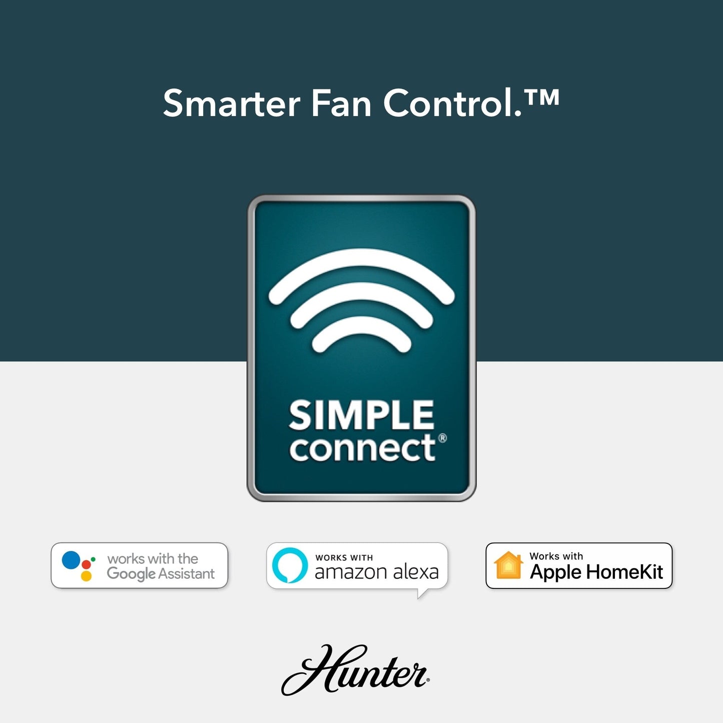 Ventilateur de plafond Hunter WiFi Whittington avec éclairage LED, télécommande - Style moulin à vent - Industriel, ferme, rustique - VENTILATEUR INTELLIGENT !