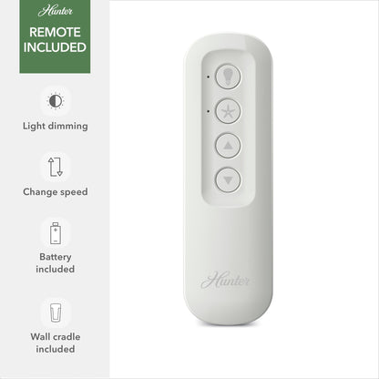 Ventilateur de plafond Hunter WiFi Whittington avec éclairage LED, télécommande - Style moulin à vent - Industriel, ferme, rustique - VENTILATEUR INTELLIGENT !